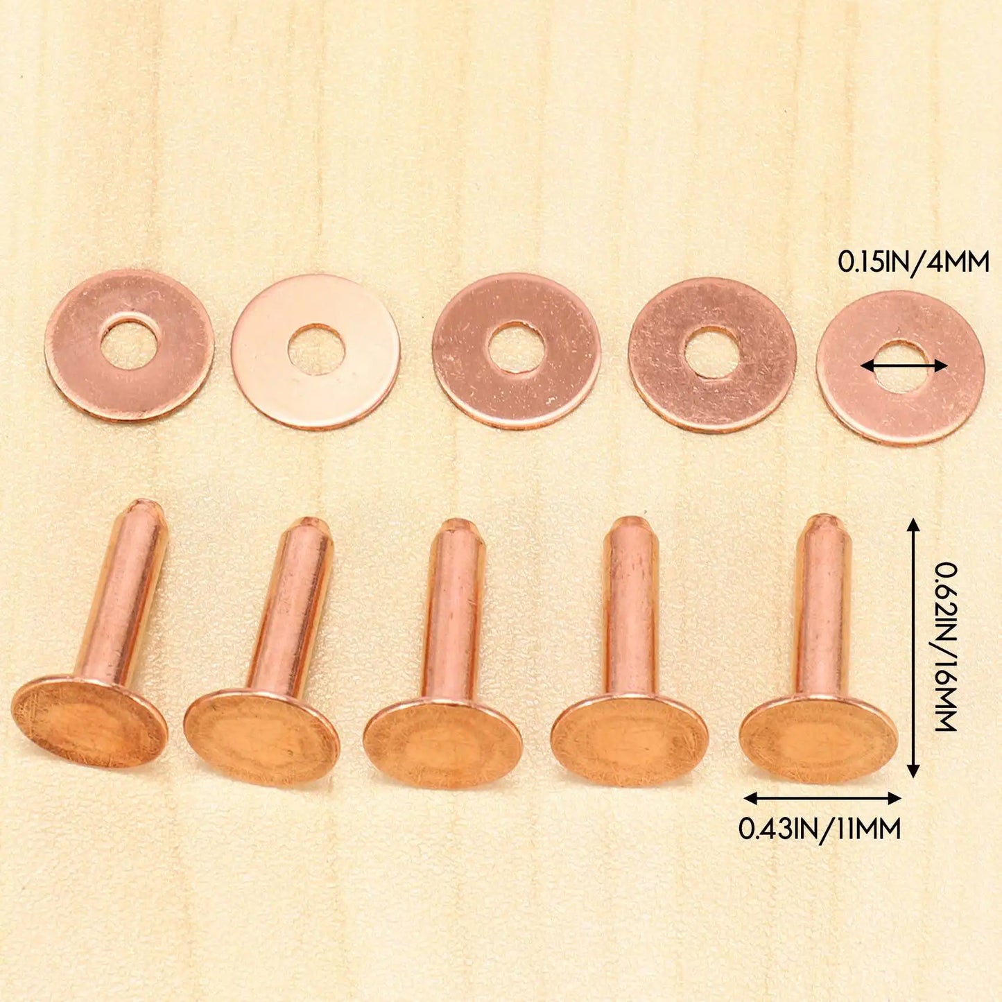 A36T-50 Sets Copper Rivets And Burrs, Copper Rivets For Leather For Belts Wallets Collars Leather DIY Craft Supplies Peaceful Pleasures Health and Wellness