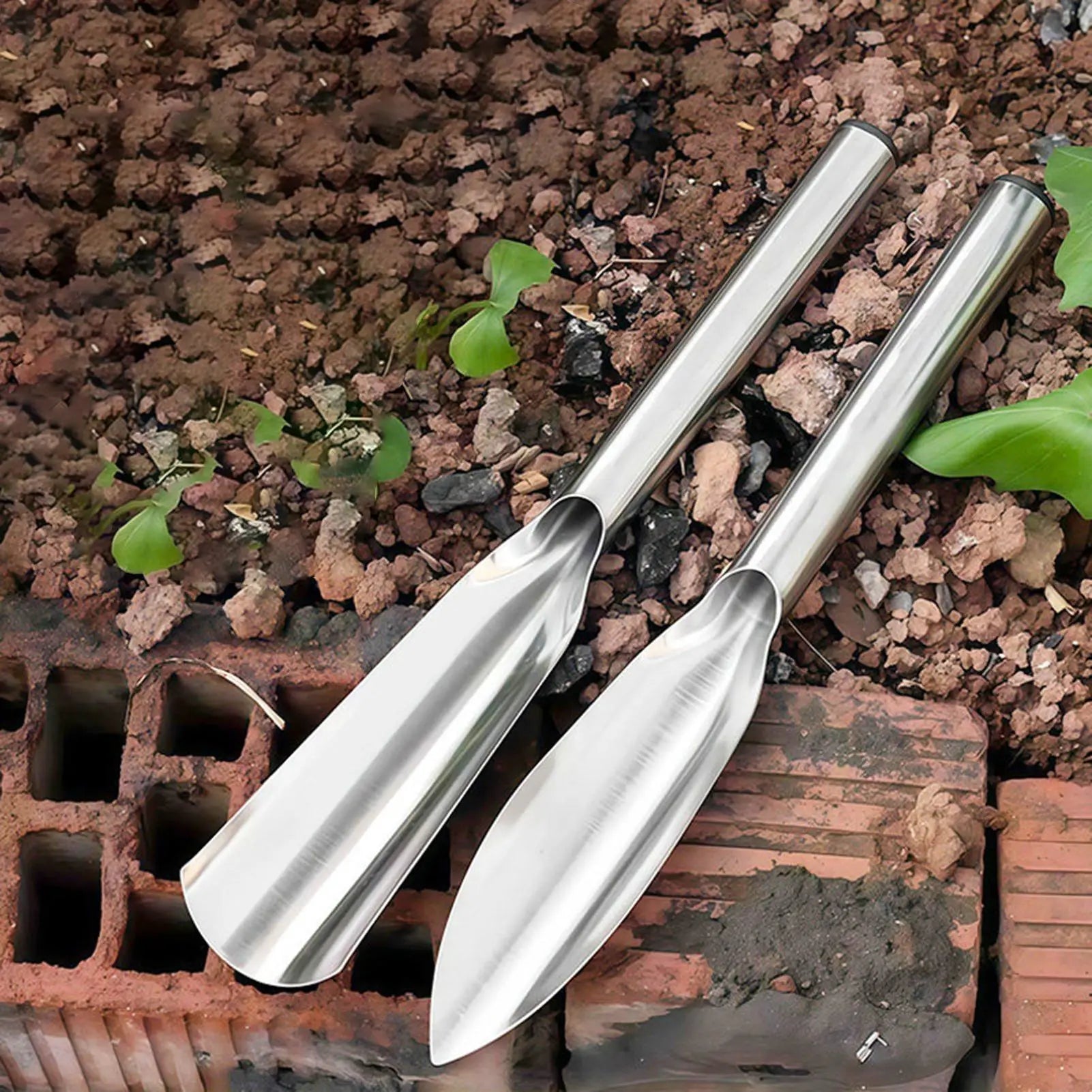 Soil Scoop Stainless Steel Planting Digging Tool Garden Scoop For Outdoor Yard Lawn Patio Balcony Farm Orchard Greenhouse Peaceful Pleasures Health and Wellness