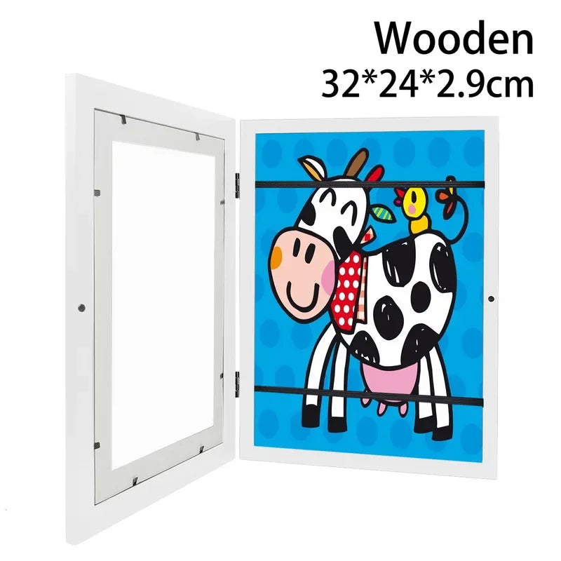 Children's Wooden Magnetic Art Display Frame | Easy Swap