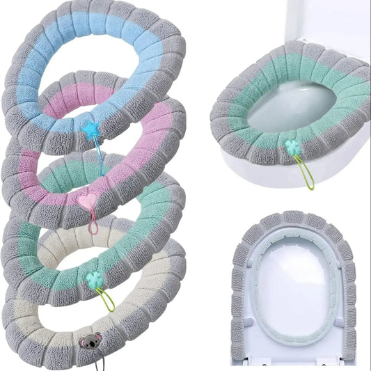 Soft Thick Toilet Seat Cover Cushion with Handle – Universal Fit Toilet Seat Cover Oasis Select