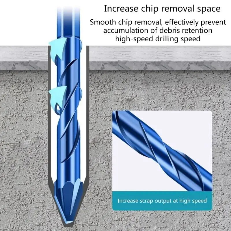 Superhard Drill Bit High-Strength Eccentric Twist Drill Bits Oblique Head Eccentric Glass Tile Drilling Concrete Drill Bit Set Peaceful Pleasures Health and Wellness