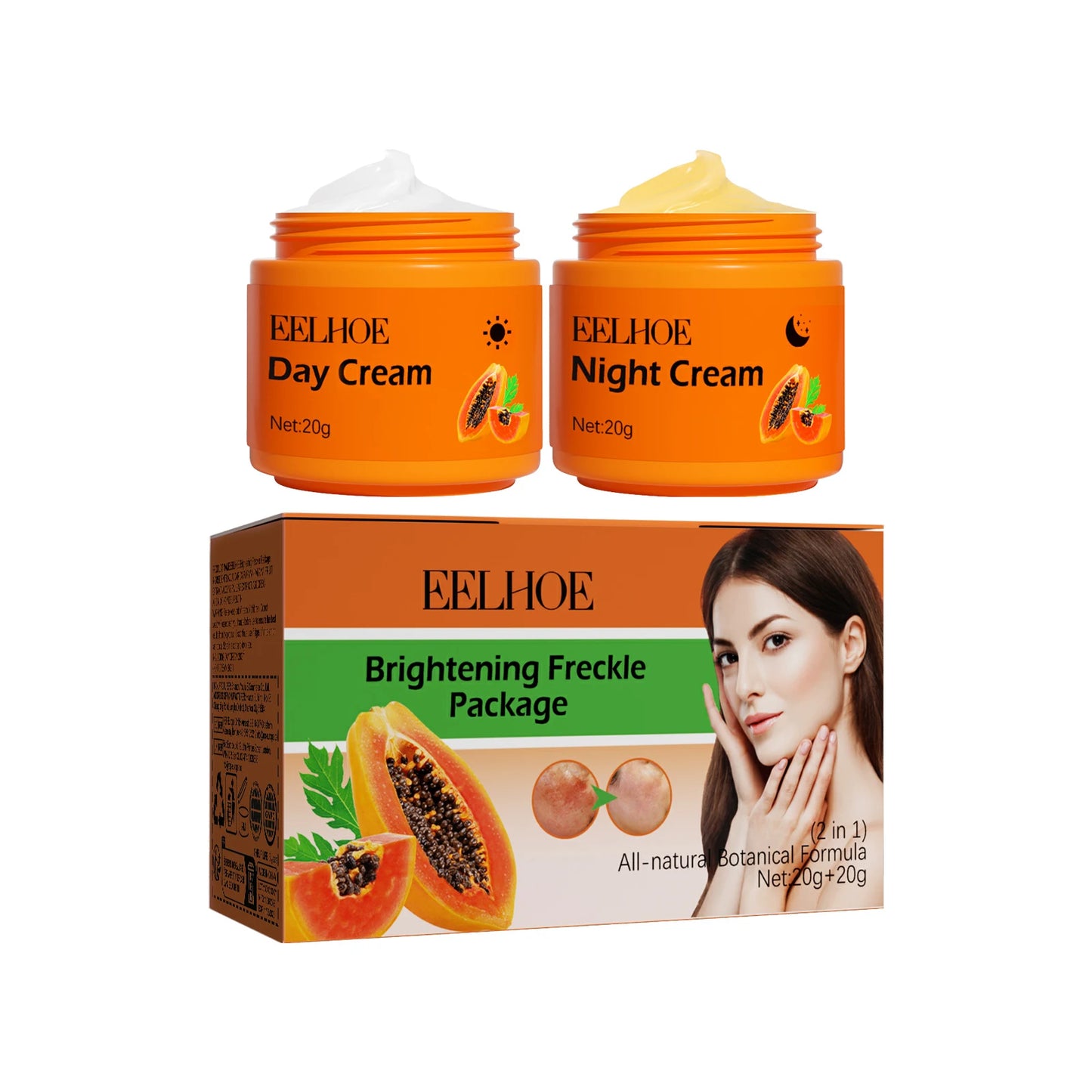 Papaya Day & Night Brightening Cream Set – Dark Spot Corrector