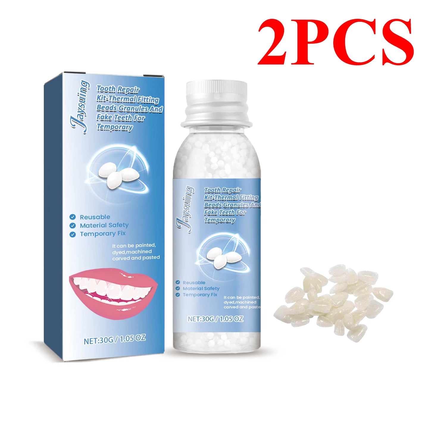Jaysuing 30g Moldable Temporary Tooth Repair Gel Kit