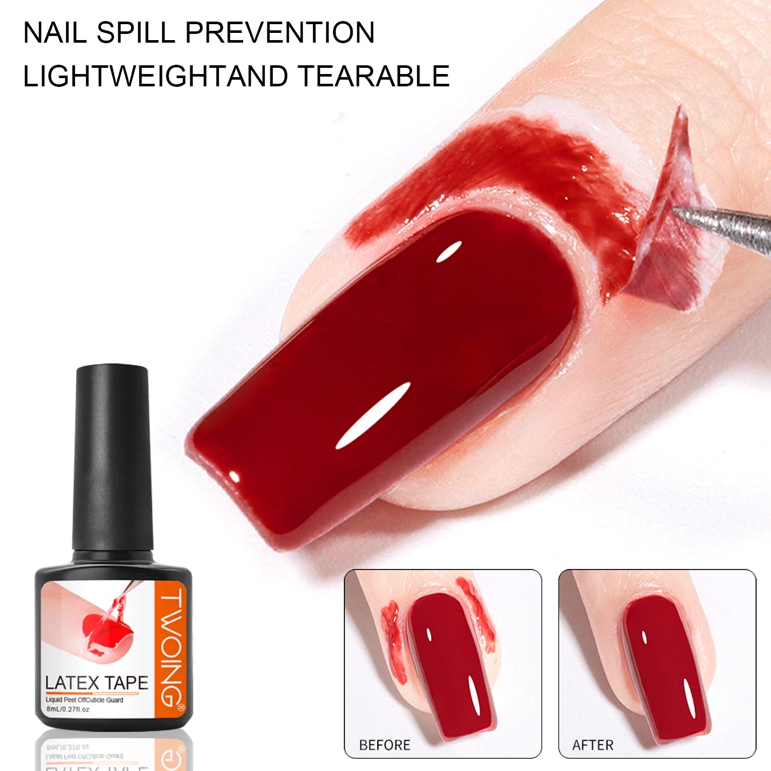8ml Nail Peel Off Liquid Anti-Overflow Glue Edge Latex Tape, Peel OffCuticle Guard Nails Finger Lacquer Protector, Nail Polish Peaceful Pleasures Health and Wellness