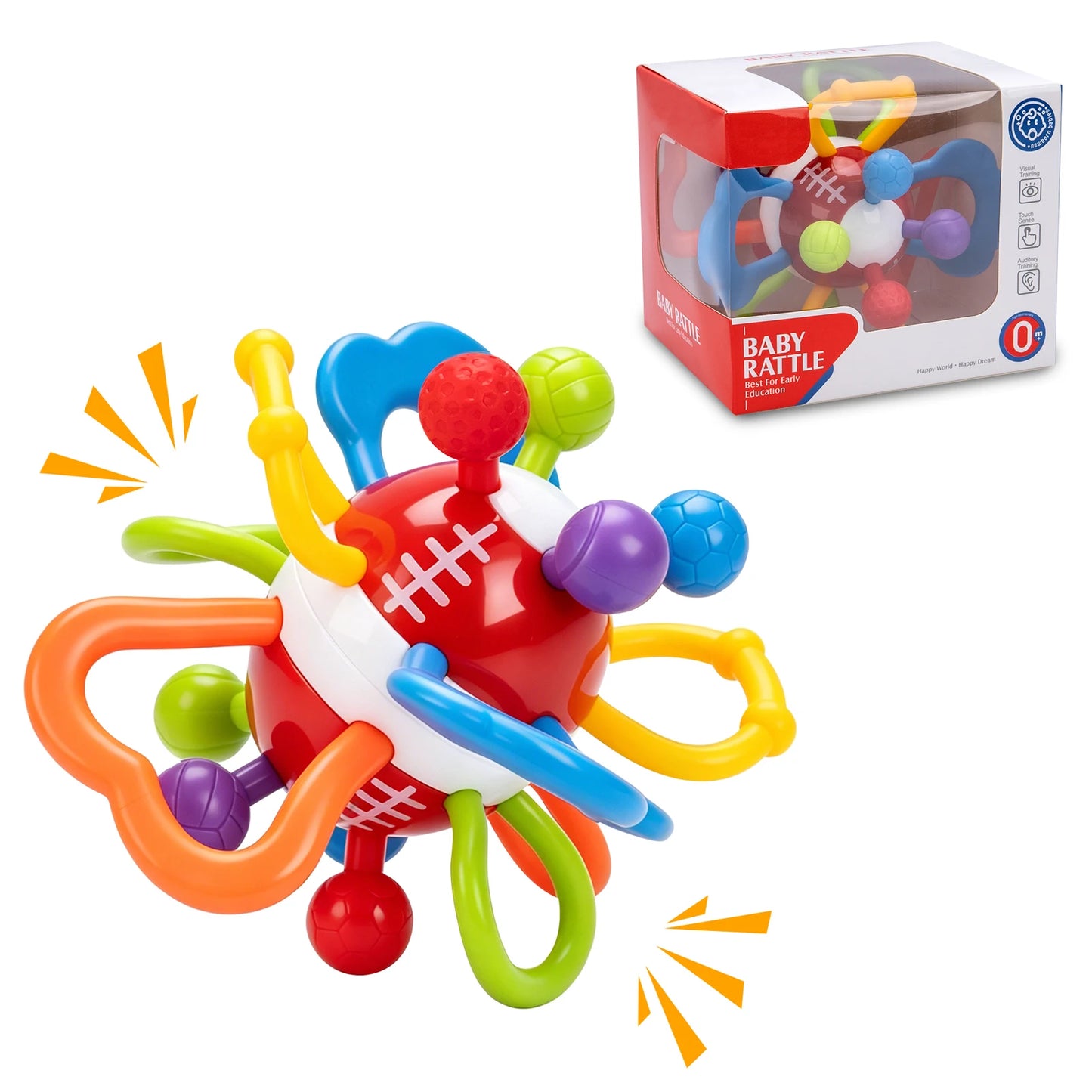 Manhattan Round Ball Baby Toys Infant 0-12months Soft Silicone Hand