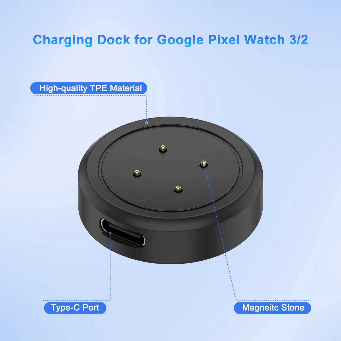 Google Pixel Watch 3 & 2 Charging Dock – USB-C with Lanyard