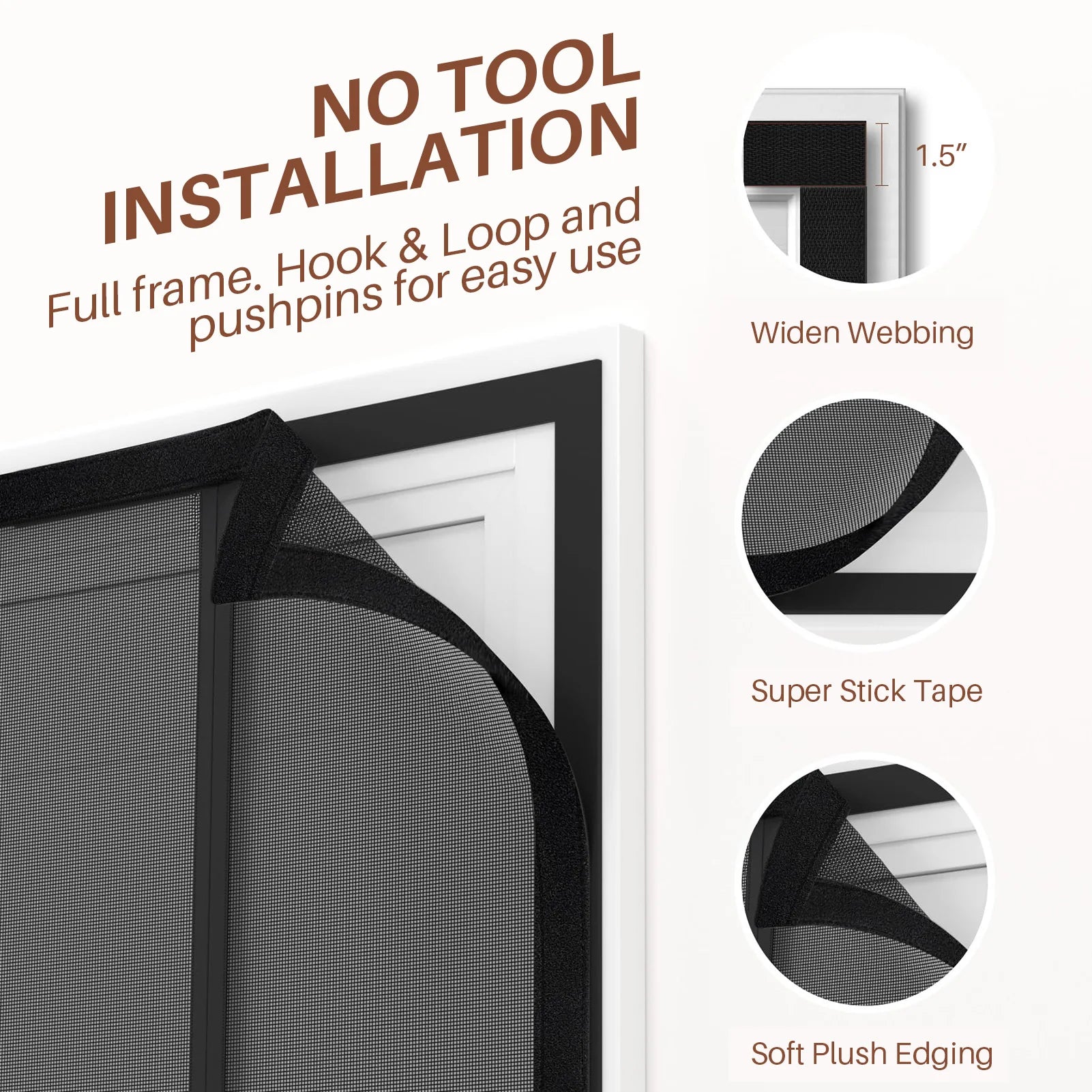 Magnetic Door Screen Single/Double-Sided Opening Reinforced Upgraded Net Insect Proof for French Front/Back Patio Kitchen Doors Peaceful Pleasures Health and Wellness