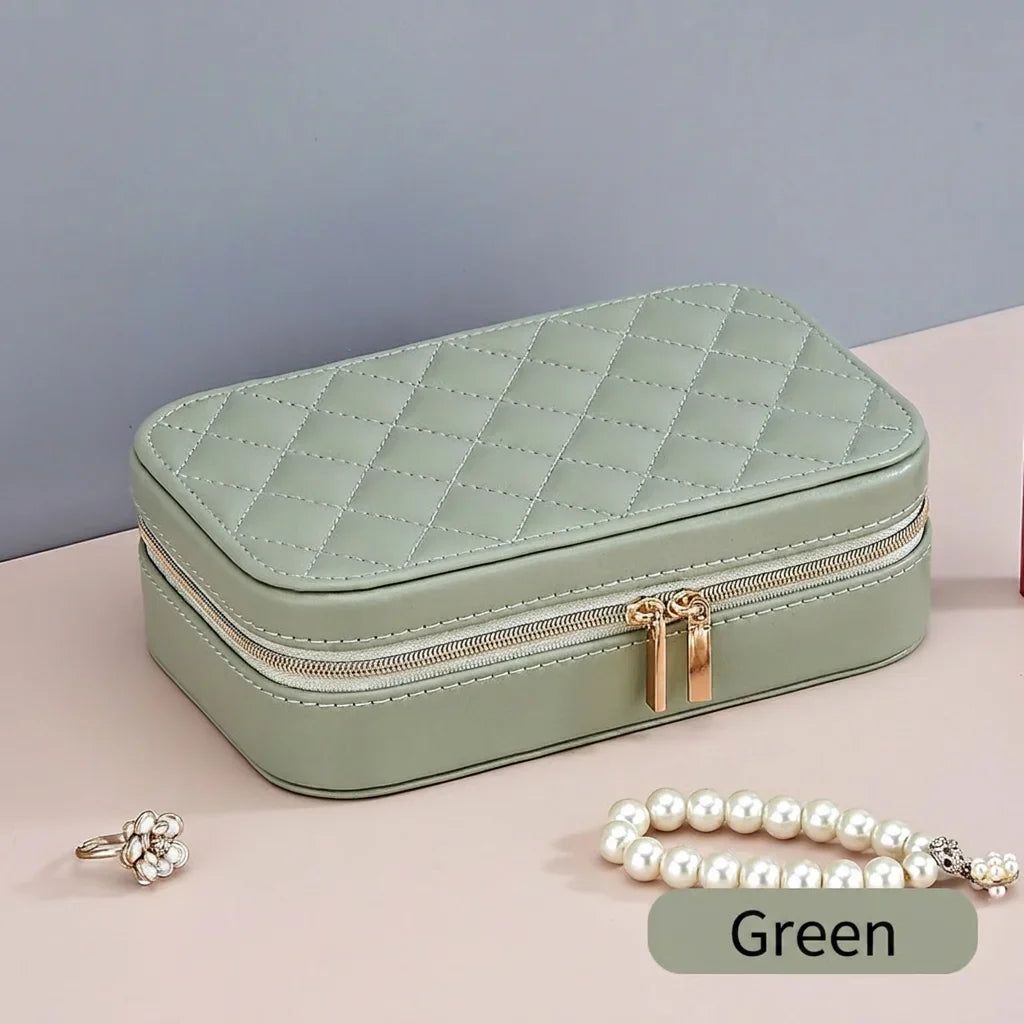 Double Layer Travel Jewelry Box – Dustproof PU Leather Organizer