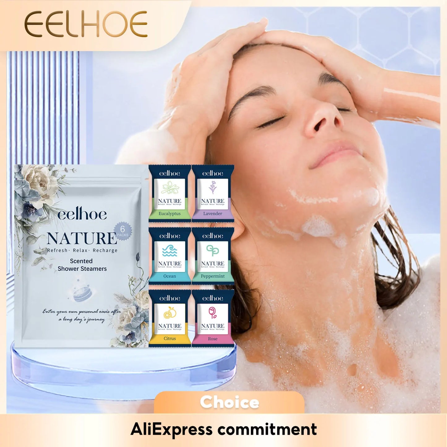 Aromatherapy Shower Steamers – 6-Pack Sleep Aid & Stress Relief