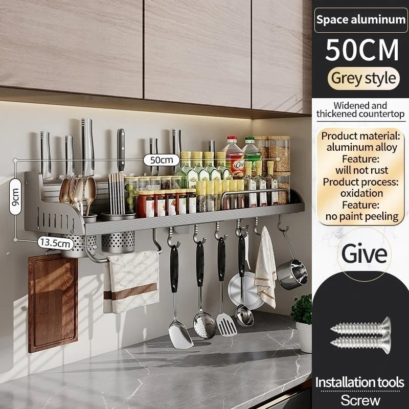 YUNJIEYA Kitchen Knife Stand, Spice Rack & Utensil Organizer