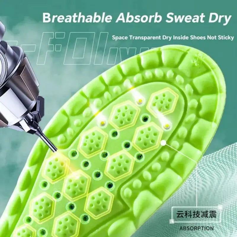 1Pair 4D Cloud Sport Insoles for Shoes PU Air Cushion Sole Soft Shock Absorption Deodorant Breathable Running Orthopedic Insoles Peaceful Pleasures Health and Wellness