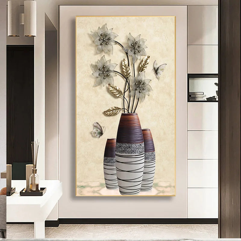 Retro Butterfly Flower Canvas Paintings Wall Art Pictures Chinese Style Vintage Poster And Prints for Living Room Aisle Decor Peaceful Pleasures Health and Wellness