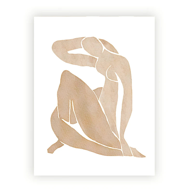 Watercolor Abstract Canvas Wall Art | Pastel Boho Beige Gray