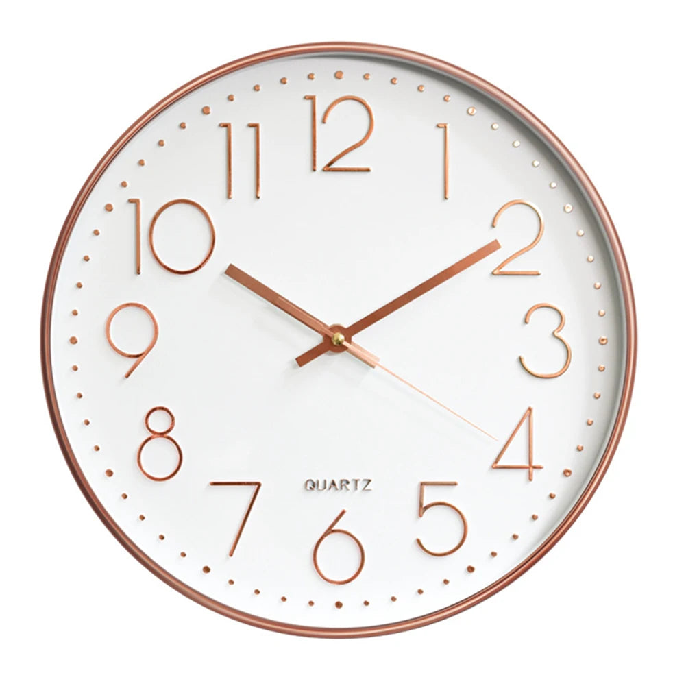 Pointer Display Simple Silent Circular Wall Clock Fashionable Wall Mounted Office Bedroom Clock Home Decoration Peaceful Pleasures Health and Wellness