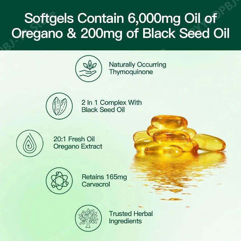 Oil of Oregano & Black Seed Organic Softgels | 300 Capsules