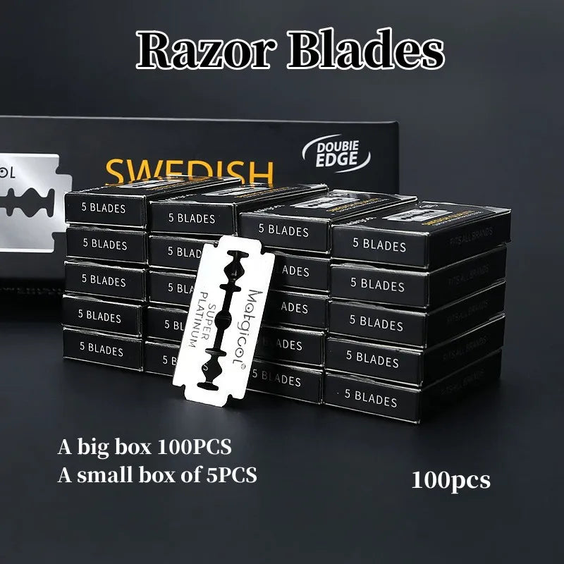 100-Pack Double Edge Safety Razor Blades | Stainless Steel