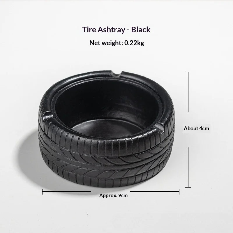 INS Retro Tire Shaped Smokeless Desktop Ashtray Personalized Trendy Creative Home Bar Ashtray for Stylish Smoking Convenience Peaceful Pleasures Health and Wellness