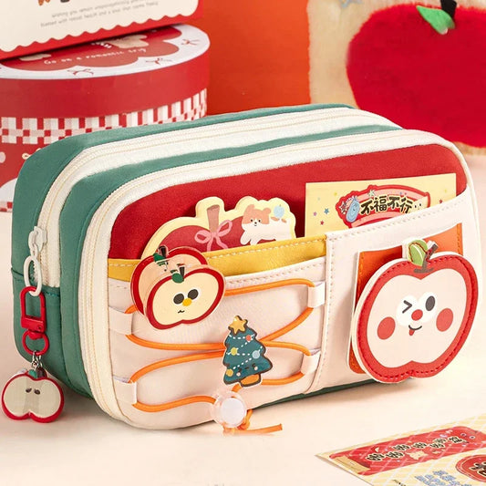 Large Capacity Cute Cat Pencil Bags Oxford Cloth Multi-layer Pencil Cases Kids School Office Supplies Stationery Storage Bag Peaceful Pleasures Health and Wellness