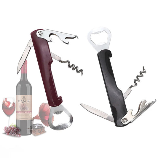 Plastic 4-in-1 Multi Functional Red Wine And Beer Bottle Opener Handy Kitchen Tool for Home And Bar Portable Beer Can Opener Win Peaceful Pleasures Health and Wellness
