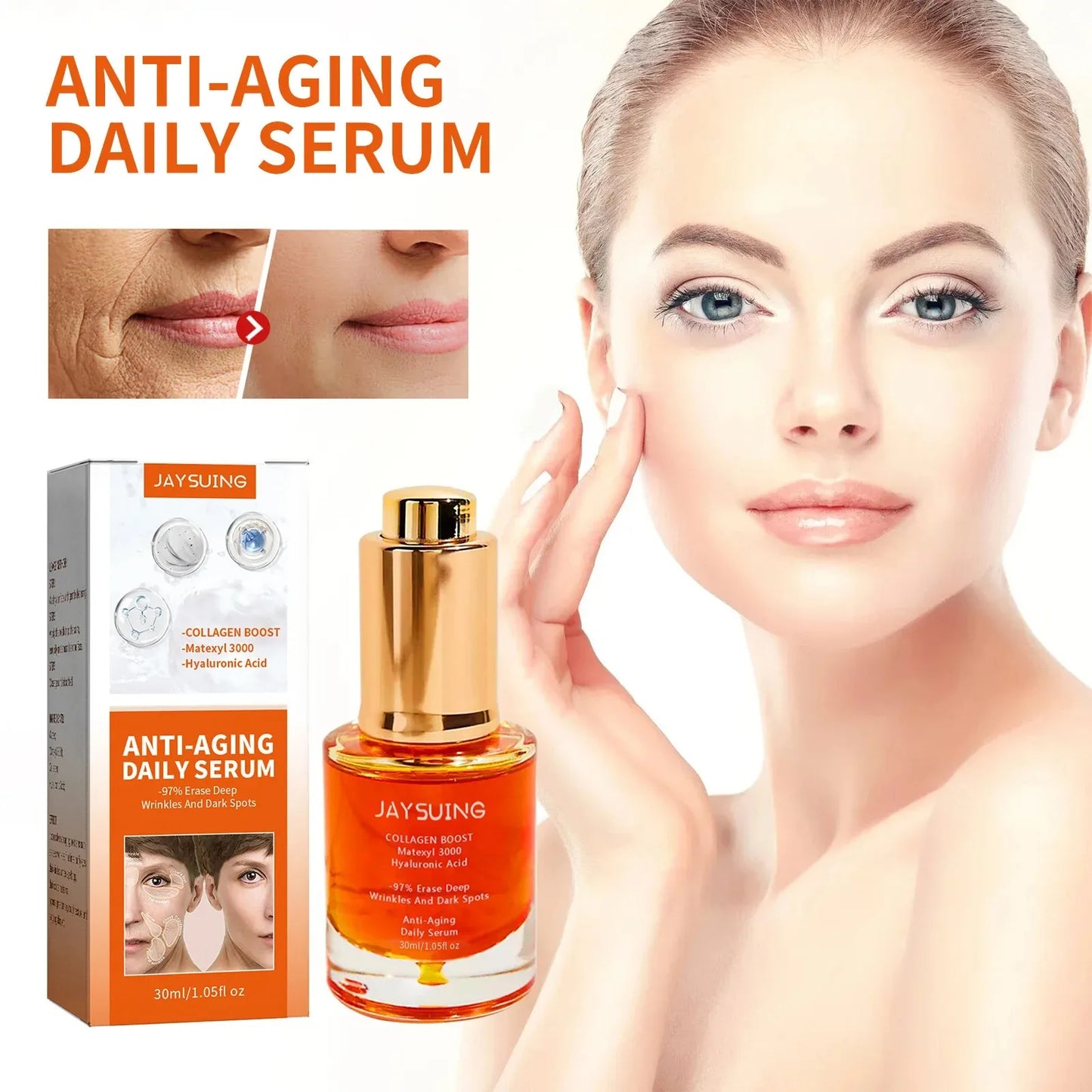 Collagen Firming Face Serum W-rinkles Removal Lifting Fade Fine Lines Anti A-ging Essence Brighten Moisturizing Korean Cosmetic Peaceful Pleasures Health and Wellness