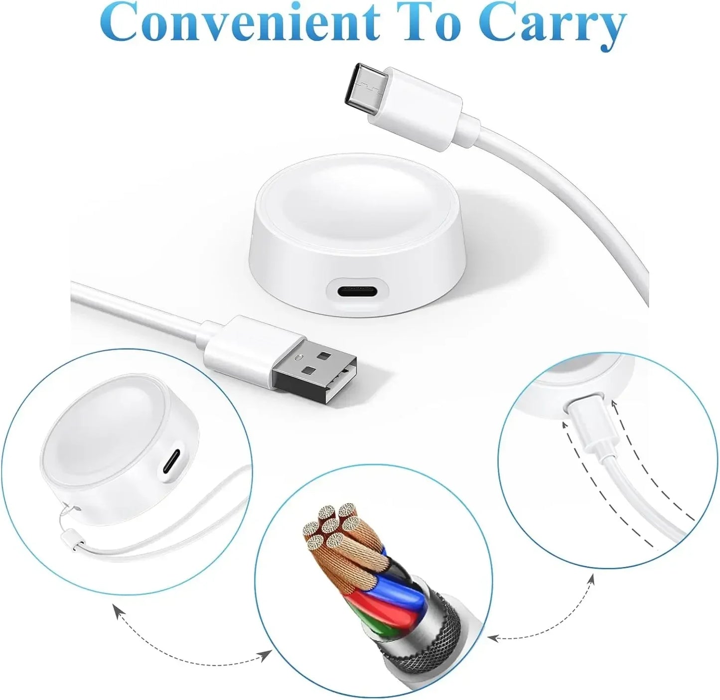 For Samsung Watch 7 Wireless Magnetic Charger Type C Port Dock Charging for Galaxy Watch 7 6 5 4 3 Ultra Peaceful Pleasures Health and Wellness