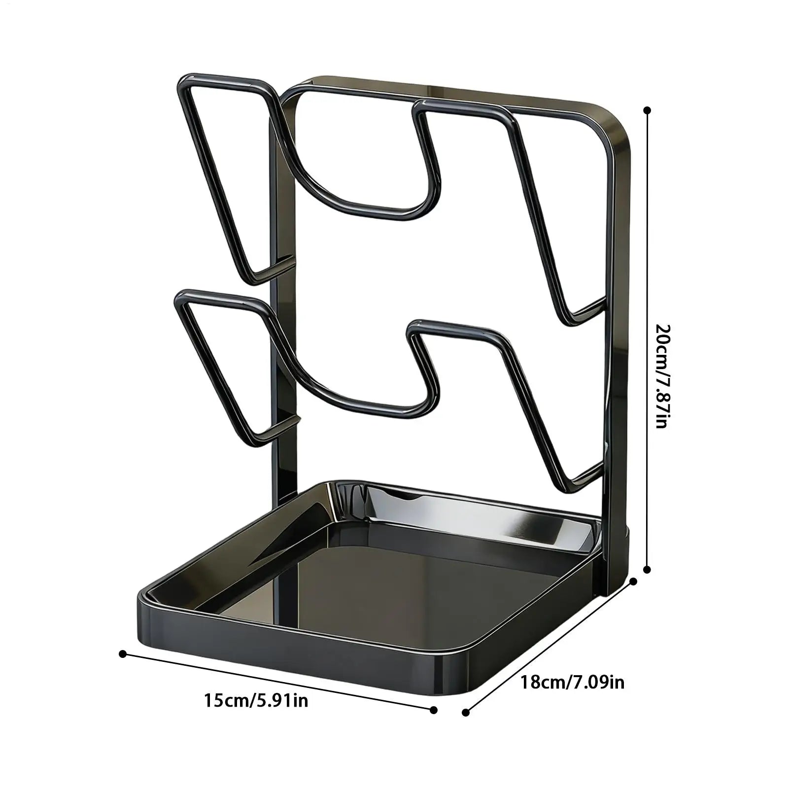 Pot Lid Holder with Removable Drip Tray | Kitchen Storage Rack Pot Lid Storage Rack Peaceful Pleasures Health and Wellness