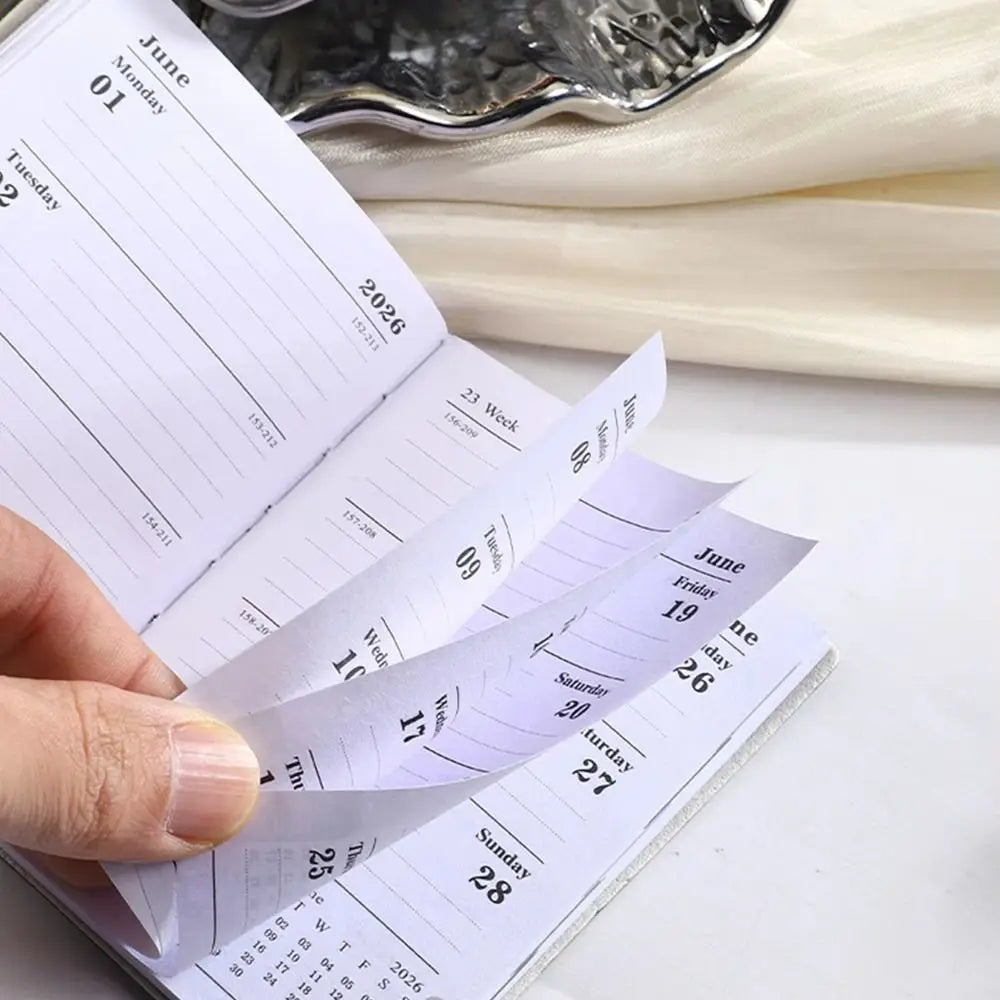 Simple Thick A7 Mini Notebook Square Calendar Weekly Planner Notepad To Do List School Office Portable Pocket Memo Work Planner Peaceful Pleasures Health and Wellness