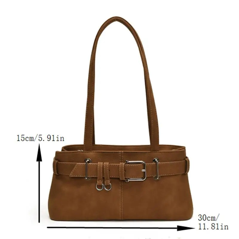 Vintage Large Capacity PU Tote Bag – Women's Shoulder Handbag