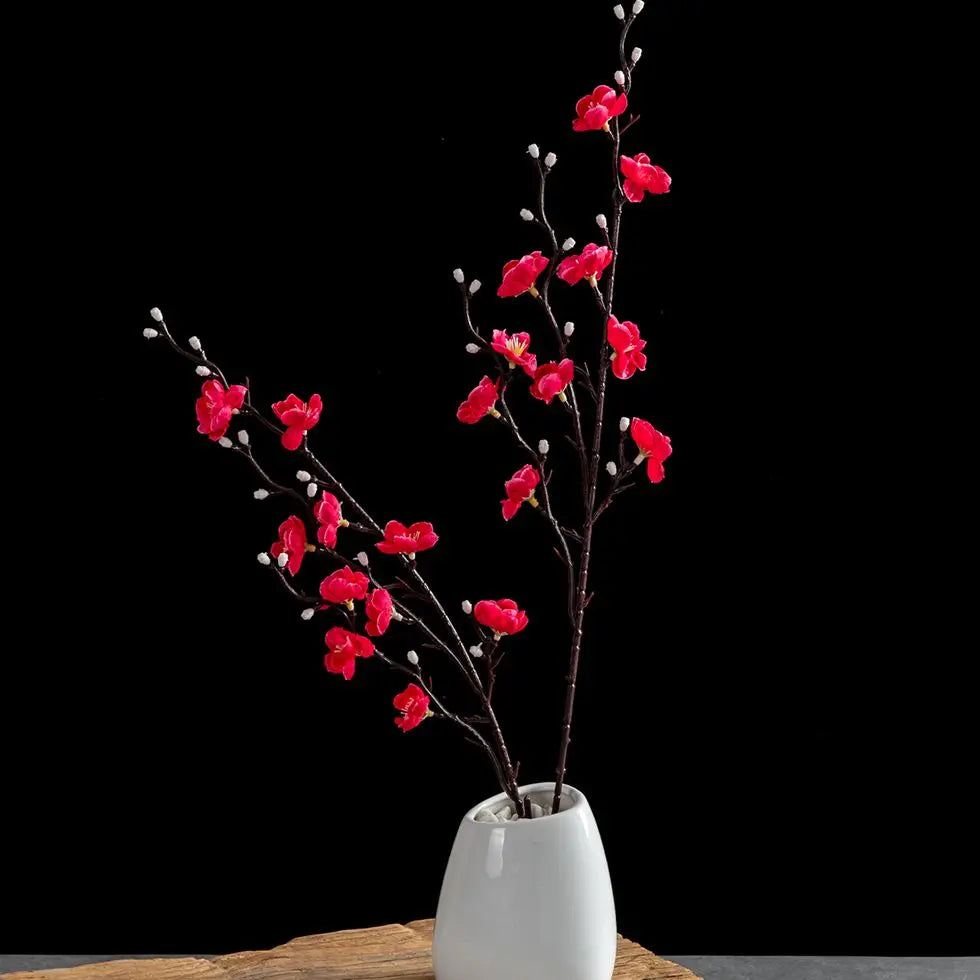 Silk Plum Blossom Branch | Artificial Flowers Home Wedding Decor
