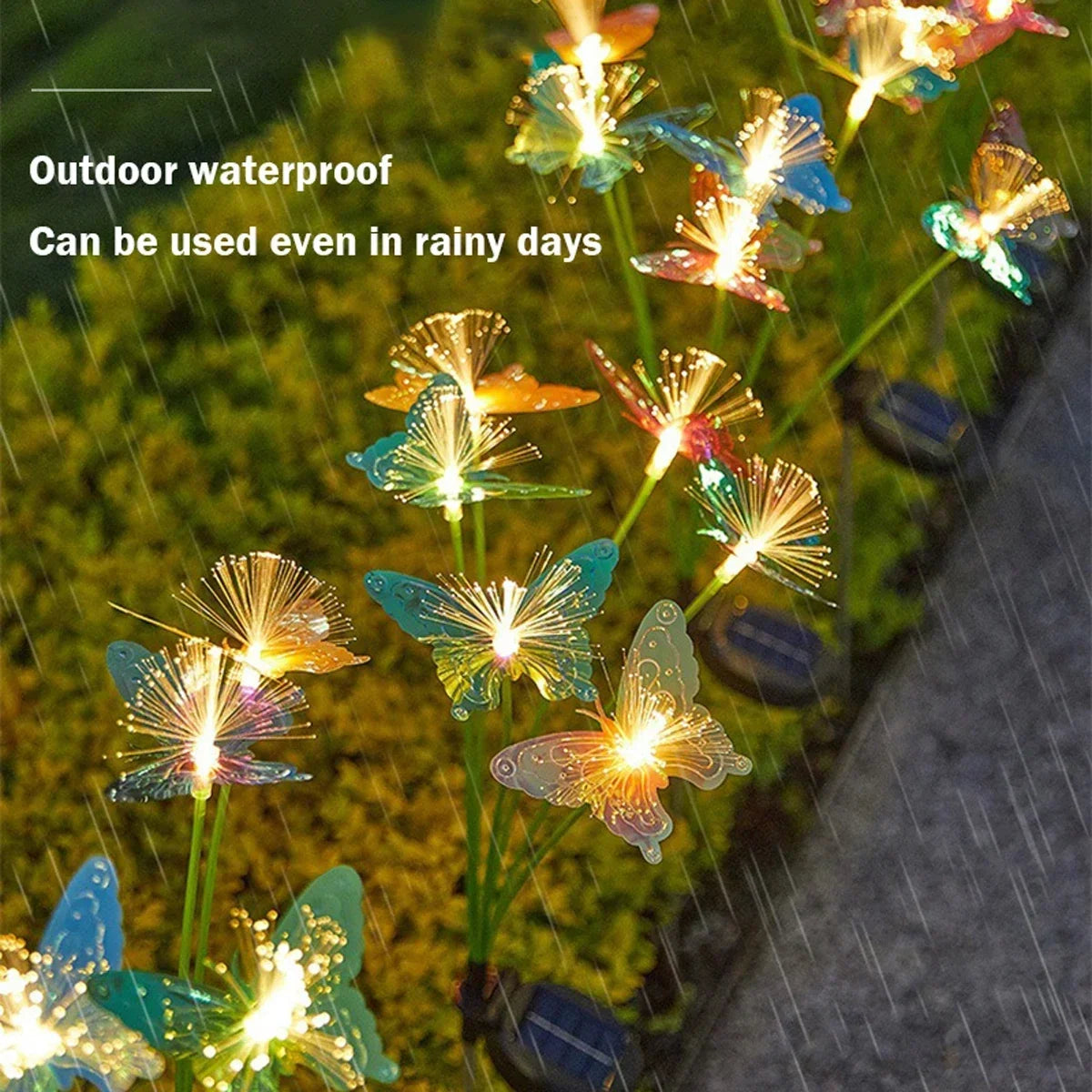 Solar Butterfly Fiber Optic Garden Light – Waterproof Path Stake