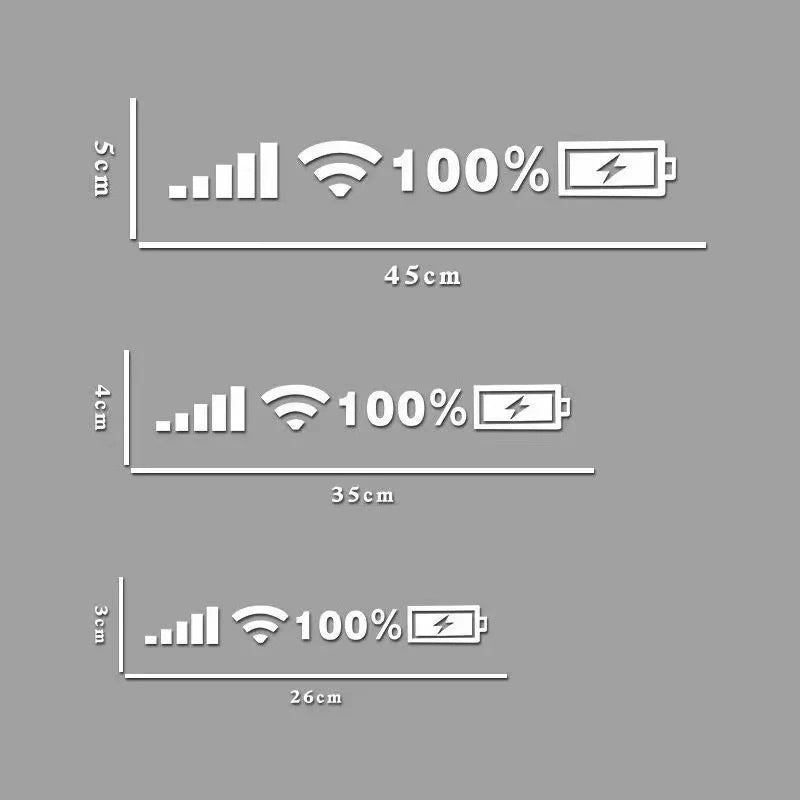 Funny Reflective Car Vinyl Stickers – WiFi & Battery Decals