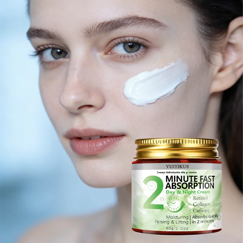 Yuitikue 2 Minute Fast Absorption Day & Night Cream, 60g Retinol Collagen & Caffeine Moisturizer for Firming & Lifting Skin Care Peaceful Pleasures Health and Wellness