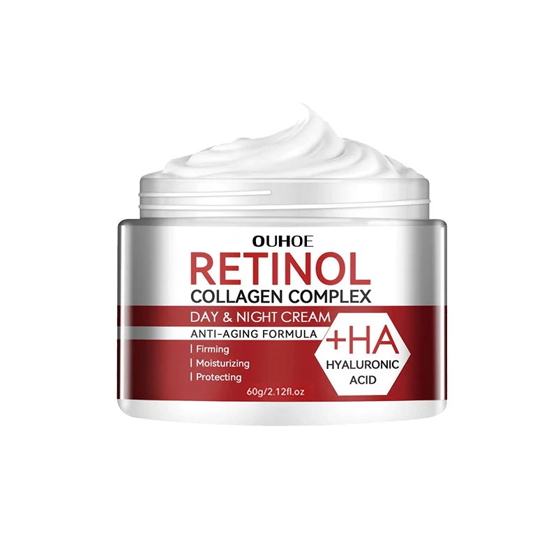 Retinol Collagen Hyaluronic Acid Face Cream Repairing Skin Moisturizing Nourishing Younger Firming Pores Face Skin Care Cosmetic Peaceful Pleasures Health and Wellness 60g