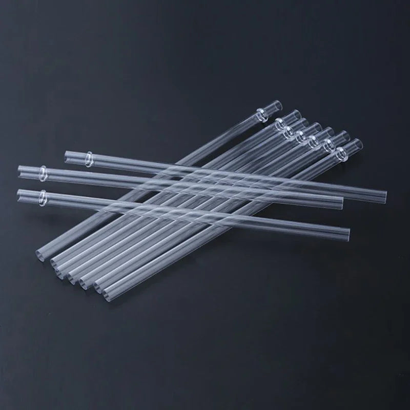 10 Pcs White Glitter Plastic Straw 9 Inches Long Reusable Hard Drinking Straws For Tumbler Mug Cup Bottle Peaceful Pleasures Health and Wellness