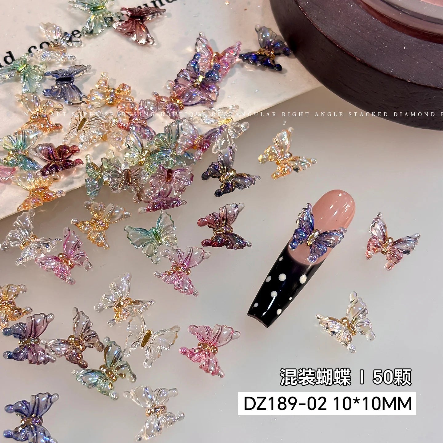 3D Resin Rose & Butterfly Nail Charms | Flat Back DIY Nail Art