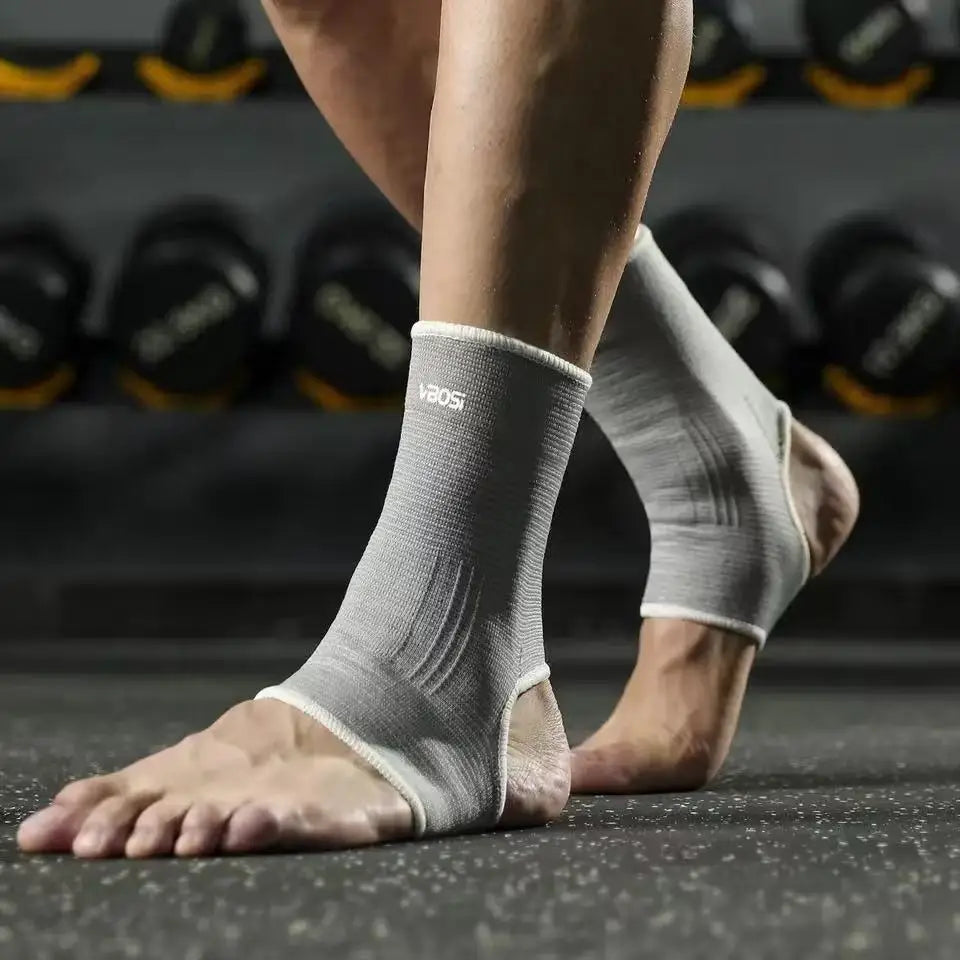 1 Pair One Size Elastic Breathable Ankle Support Sleves for Running Basketball Cycling Peaceful Pleasures Health and Wellness Gray one size