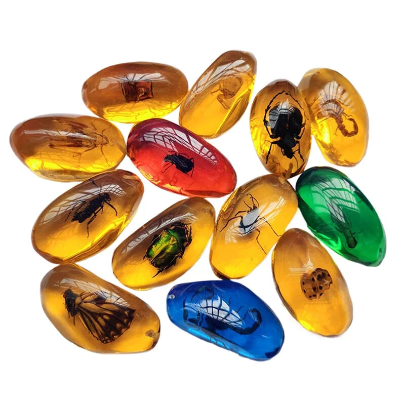 Scorpion Insect Amber Gemstone | Natural Mineral Stone Decor Amber Gemstone Specimen Peaceful Pleasures Health and Wellness