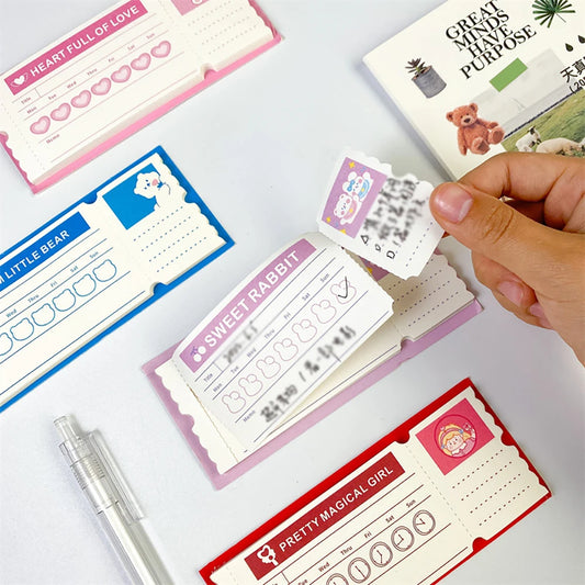 Bear Receipts Message Notes 4 Types Hard Card Stamps Check-in Peaceful Pleasures Health and Wellness