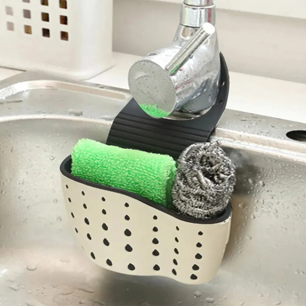 Adjustable Sink Drain Basket – Sponge & Soap Organiser Rack