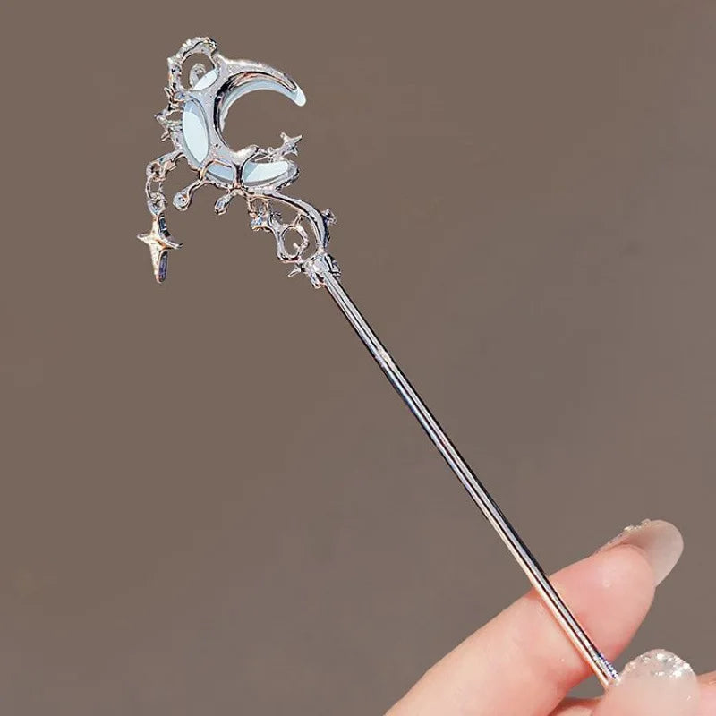 Moonlight Stone Hairpin New Chinese Modern Simple Hairpin Headpiece Peaceful Pleasures Health and Wellness