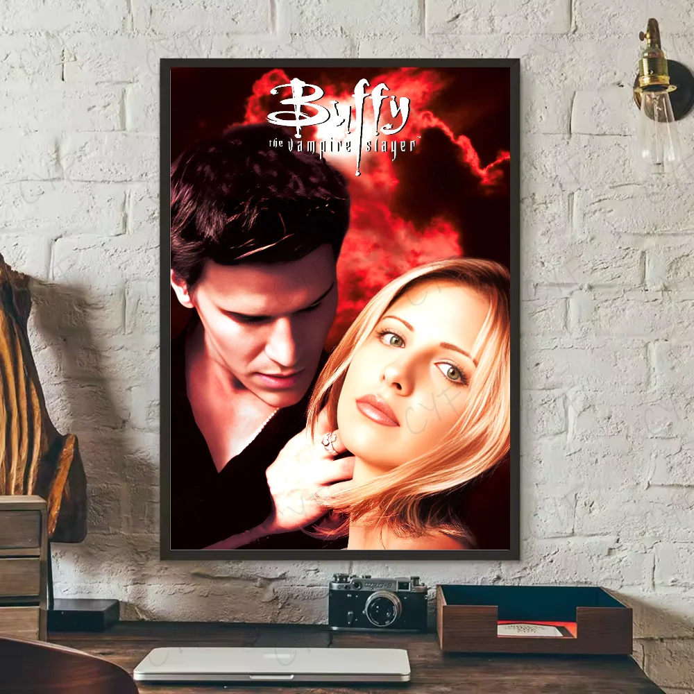 Vintage Buffy The Vampire Poster HD art sticky wall waterproof home living room bedroom bar aesthetic decoration Peaceful Pleasures Health and Wellness z9 21X30cmNoframe