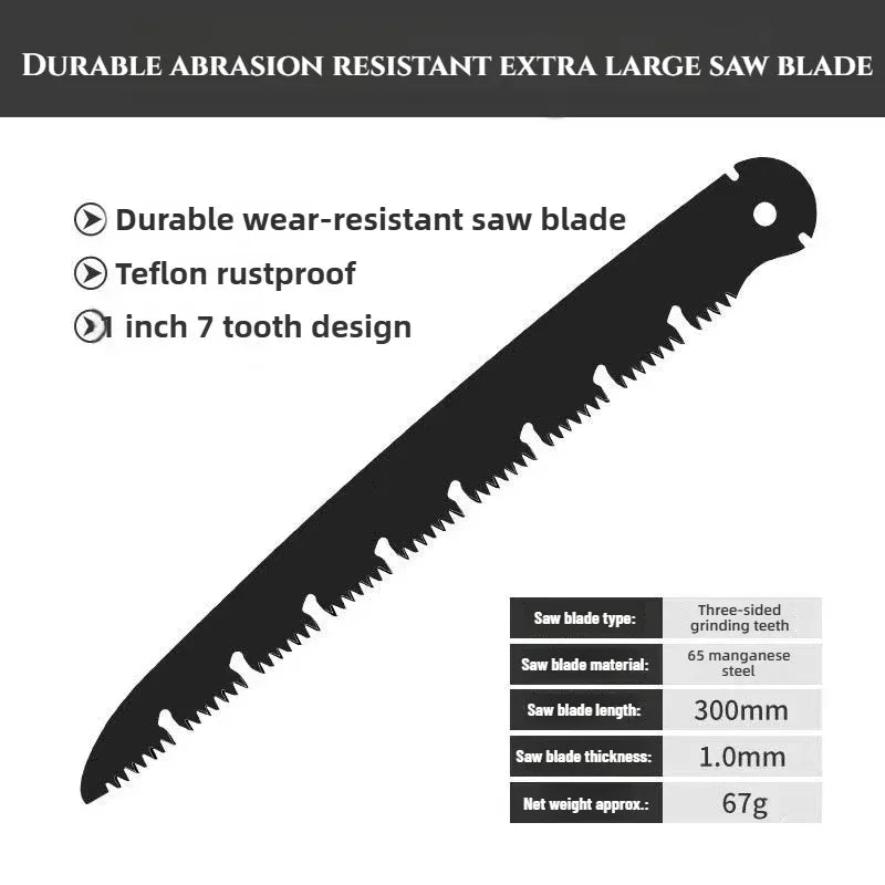 Folding Pruning Saw – PTFE Coated Manual Garden Branch Saw Folding Pruning Saw Peaceful Pleasures Health and Wellness