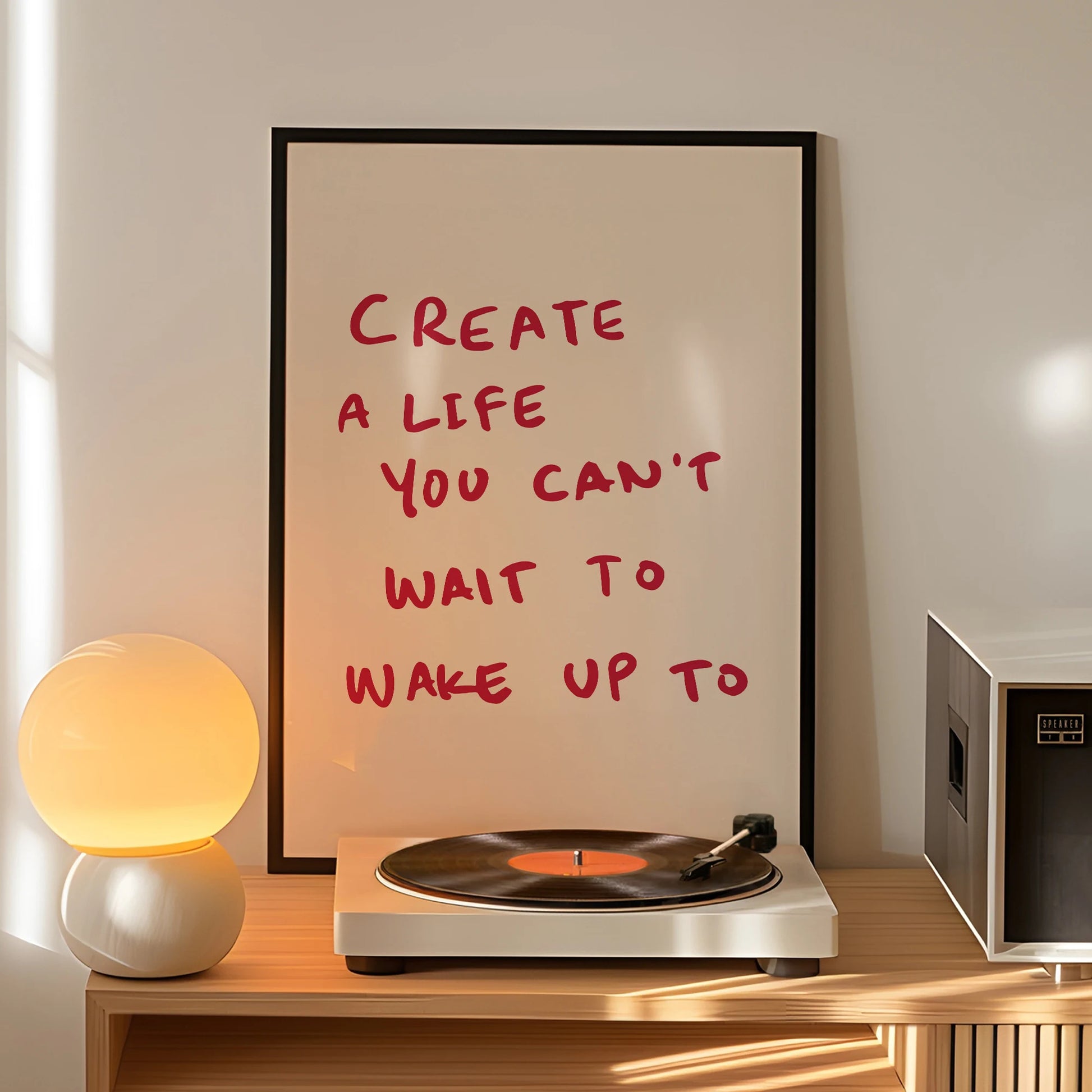Create A Life You Can't Wait To Wake Up To Wall Art Prints Canvas Painting Poster Picture For Living Room bed Room Home Decor Peaceful Pleasures Health and Wellness