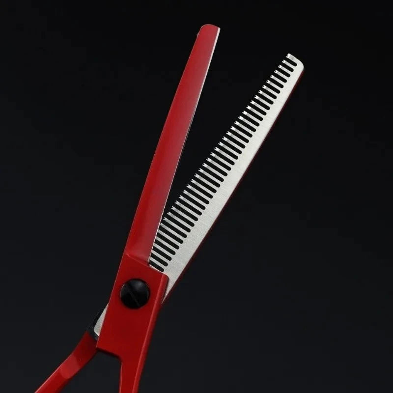 Hair Scissors Cutting+Thinning Set Salon Shears Barber Scissors Shop 6 Inch Hairdressing Scissors Professional High Quality Red Peaceful Pleasures Health and Wellness