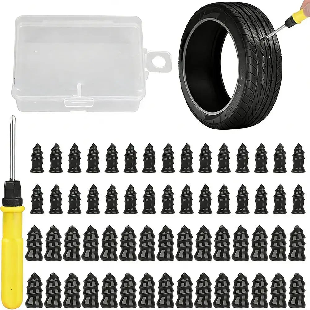 Tire Repair Nails 20 S+20 L with Screwdriver, Rubber Puncture Repair Plugs for Car Motorcycle Truck Bus Agricultural Tires Peaceful Pleasures Health and Wellness