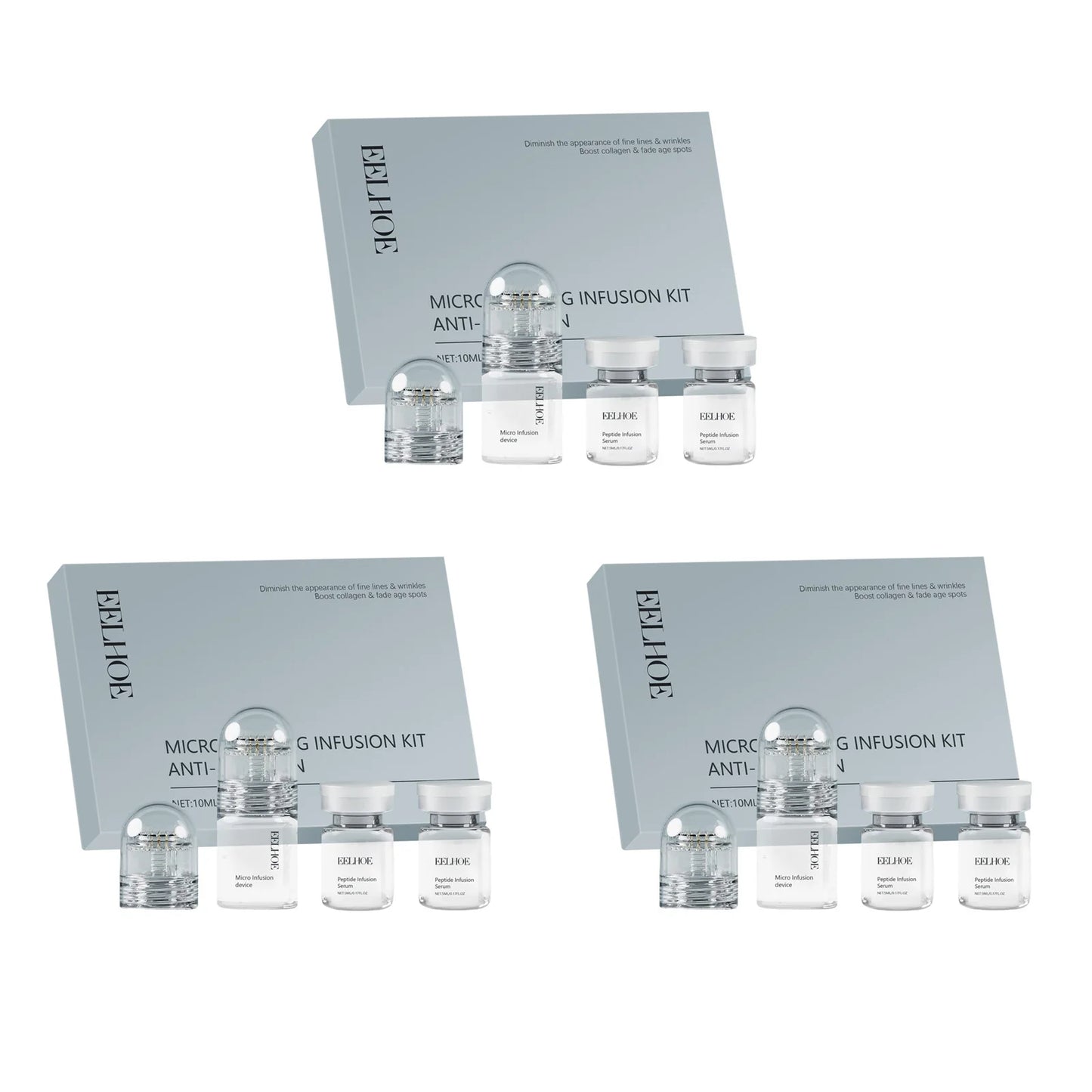 Hyaluronic Acid Microneedle Roller Serum Kit – Firming & Hydrating Peaceful Pleasures Health and Wellness 3 Sets