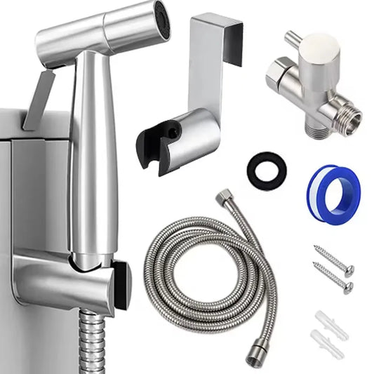Stainless Steel Handheld Bidet Sprayer Set | Wall Mounted Bidet Sprayer Set Peaceful Pleasures Health and Wellness