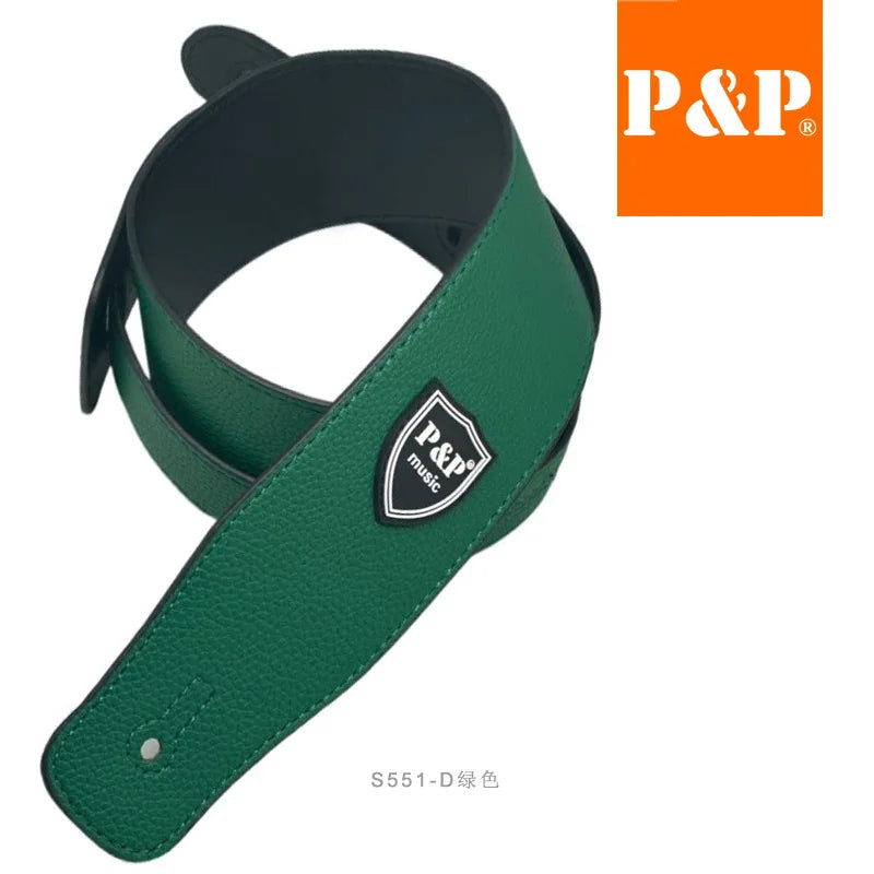 P&PWidth PU Leather Guitar Strap Widen Adjustable Soft Belt Electric