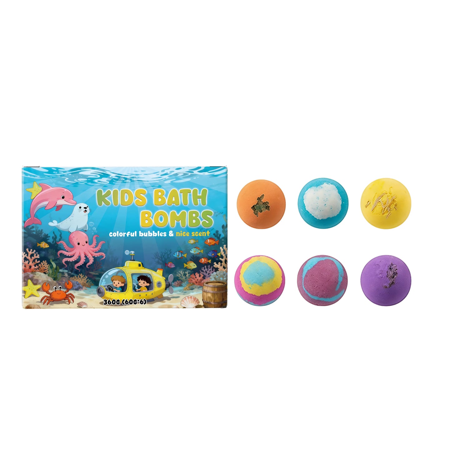 Organic Bath Bombs with Surprise Toys – Ocean Kids Gift Set