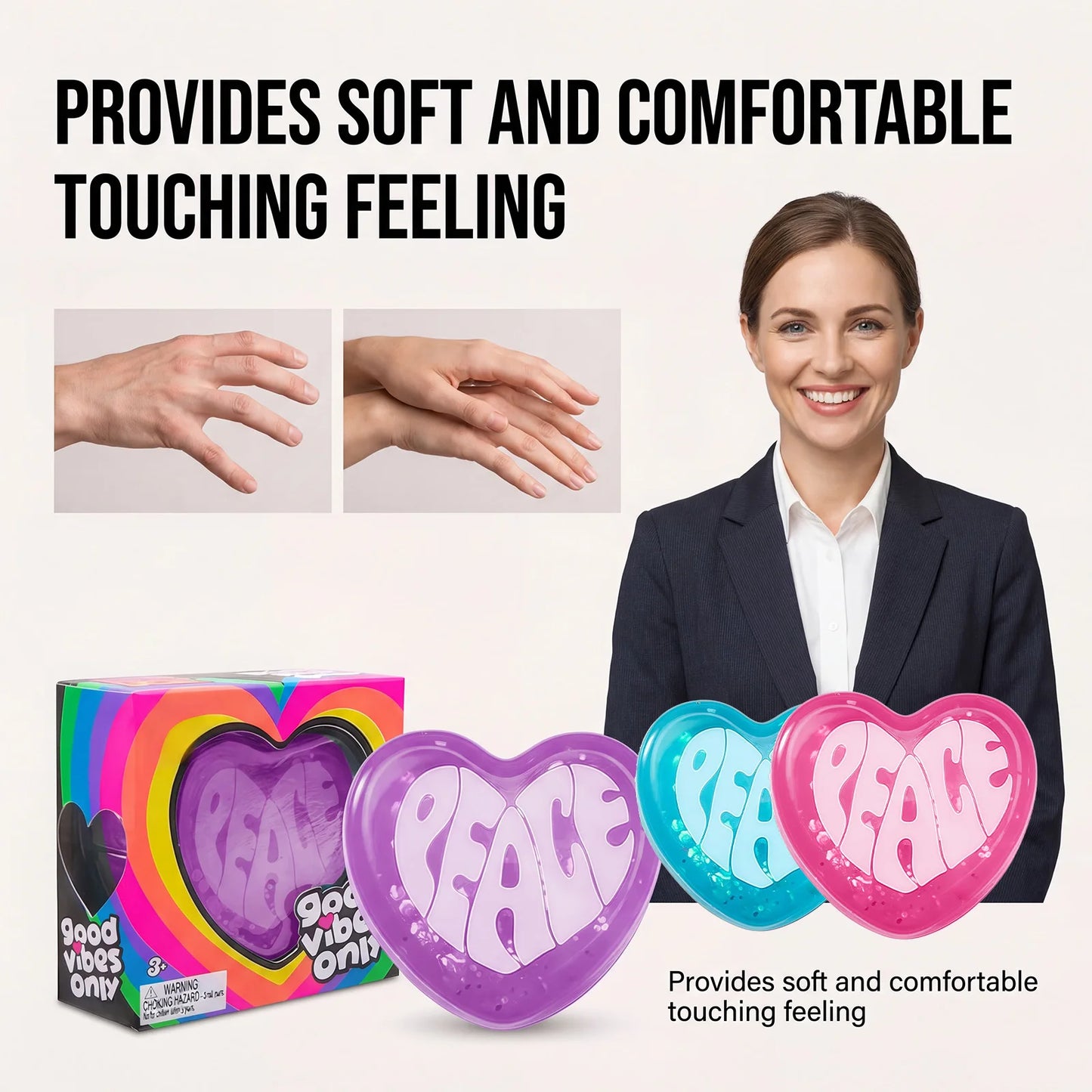 Squishy Heart Fidget Toy – Soft Slow Rising Squeeze Sensory Ball